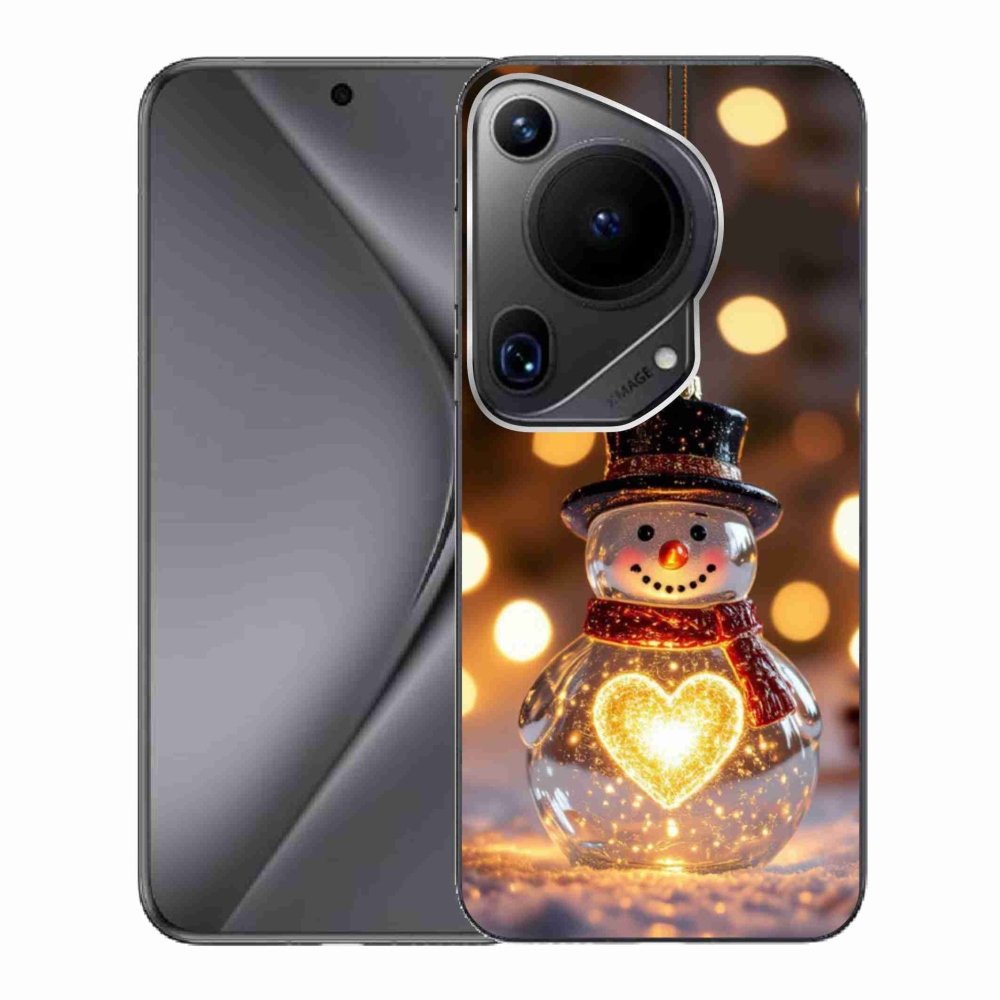 mmCase gél tok a Huawei Pura 70 Ultra-hoz – világító karácsonyi hóember