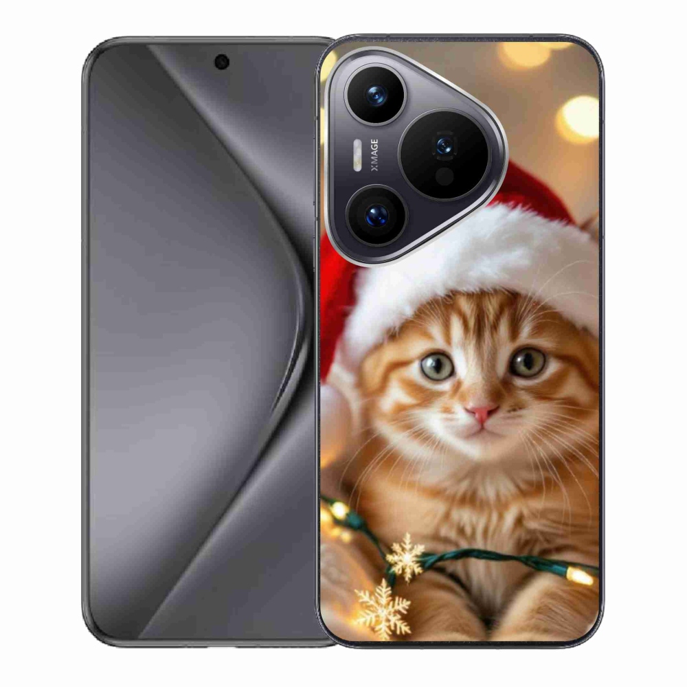 Gél borító mmCase a Huawei Pura 70-hez - Karácsonyi cica