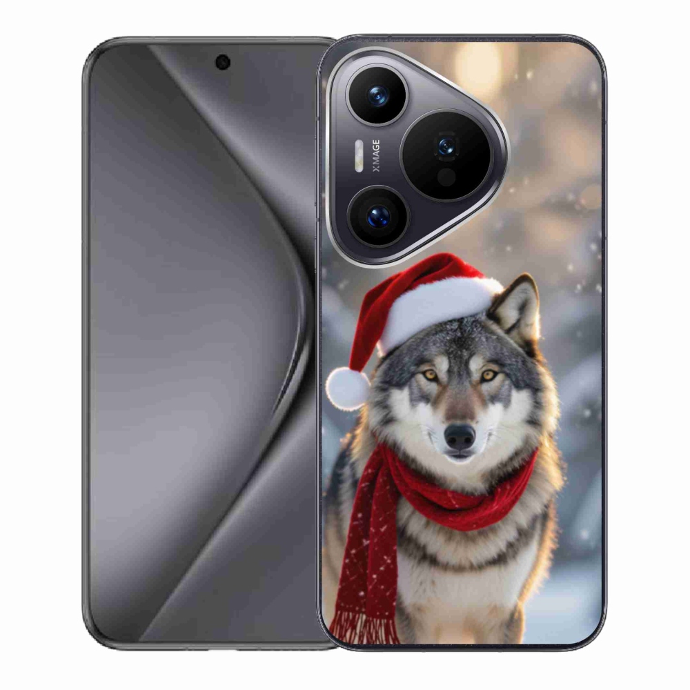 Gél borítás mmCase a Huawei Pura 70 készülékhez - Karácsonyi farkas