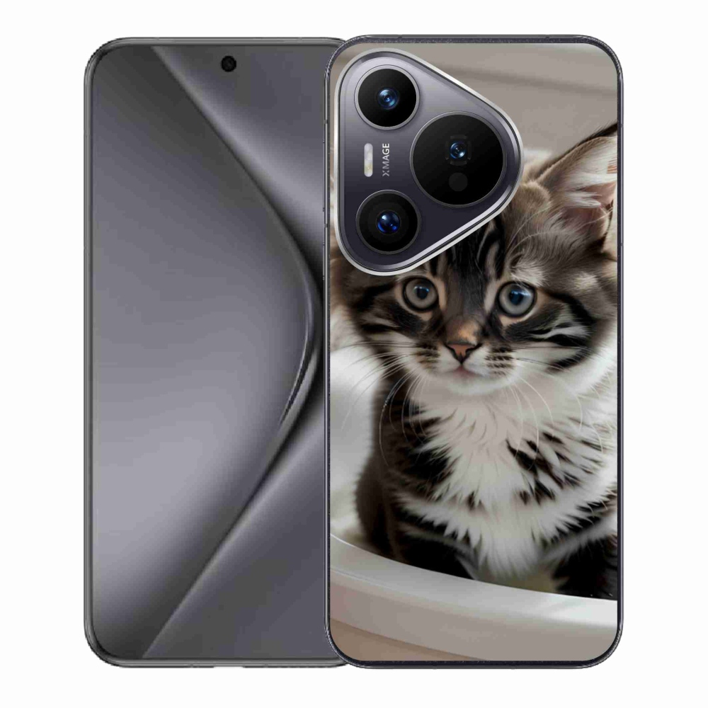 Gél borító mmCase a Huawei Pura 70 készülékhez - kíváncsi cica