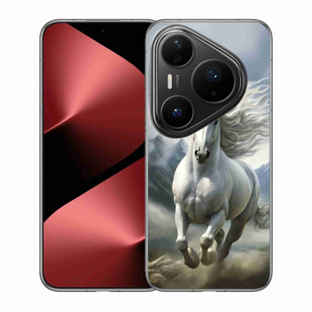 mmCase gél tok a Huawei Pura 80 Pro-hoz – futó fehér ló 3