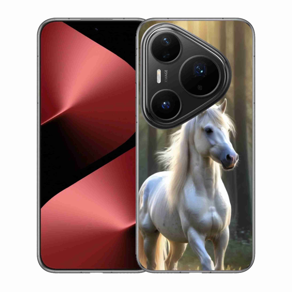 Zselés borítás mmCase a Huawei Pura 80 Pro számára - fehér ló 3