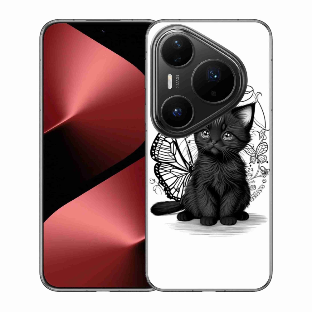Gél borítás mmCase a Huawei Pura 80 Pro készülékhez - fekete cica
