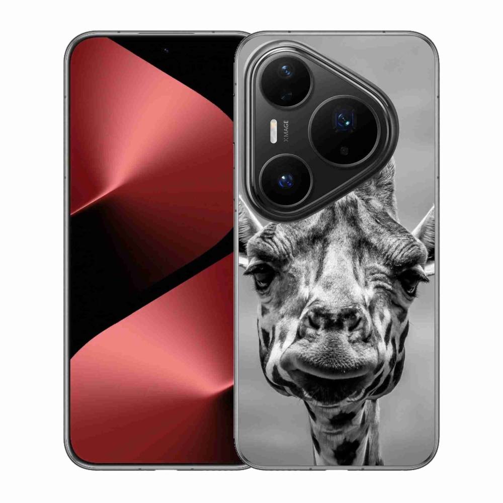 Zselés borítás mmCase a Huawei Pura 80 Pro készülékhez - fekete-fehér zsiráf