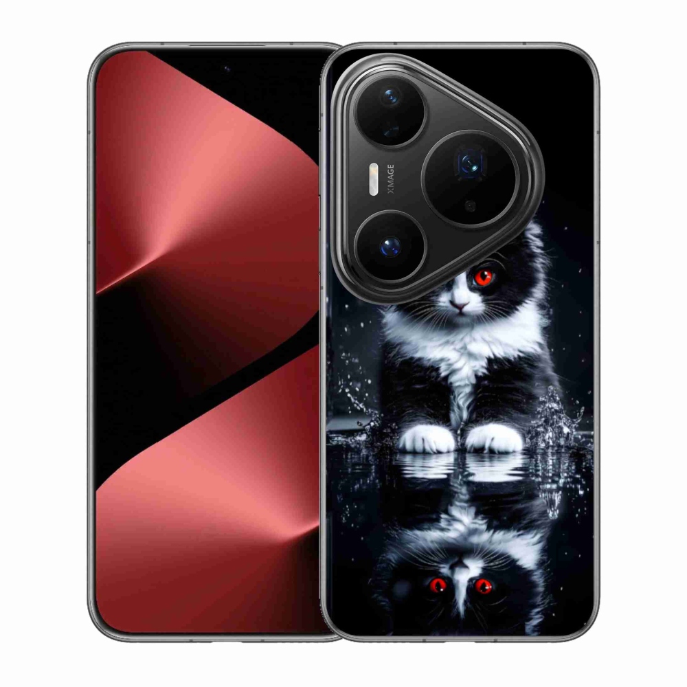 Gél borítás mmCase a Huawei Pura 80 Pro készülékre - fekete-fehér cica