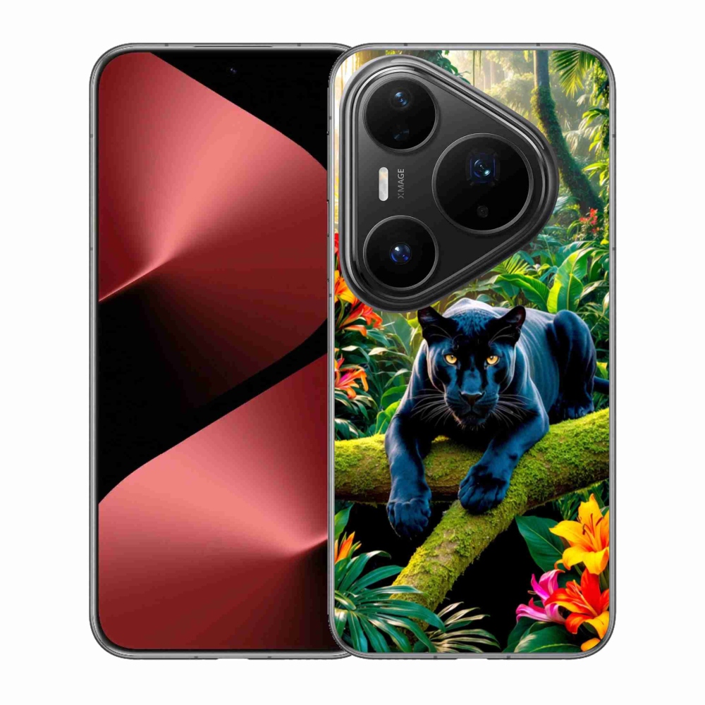Gél borító mmCase a Huawei Pura 80 Pro számára - fekete párduc a dzsungelben