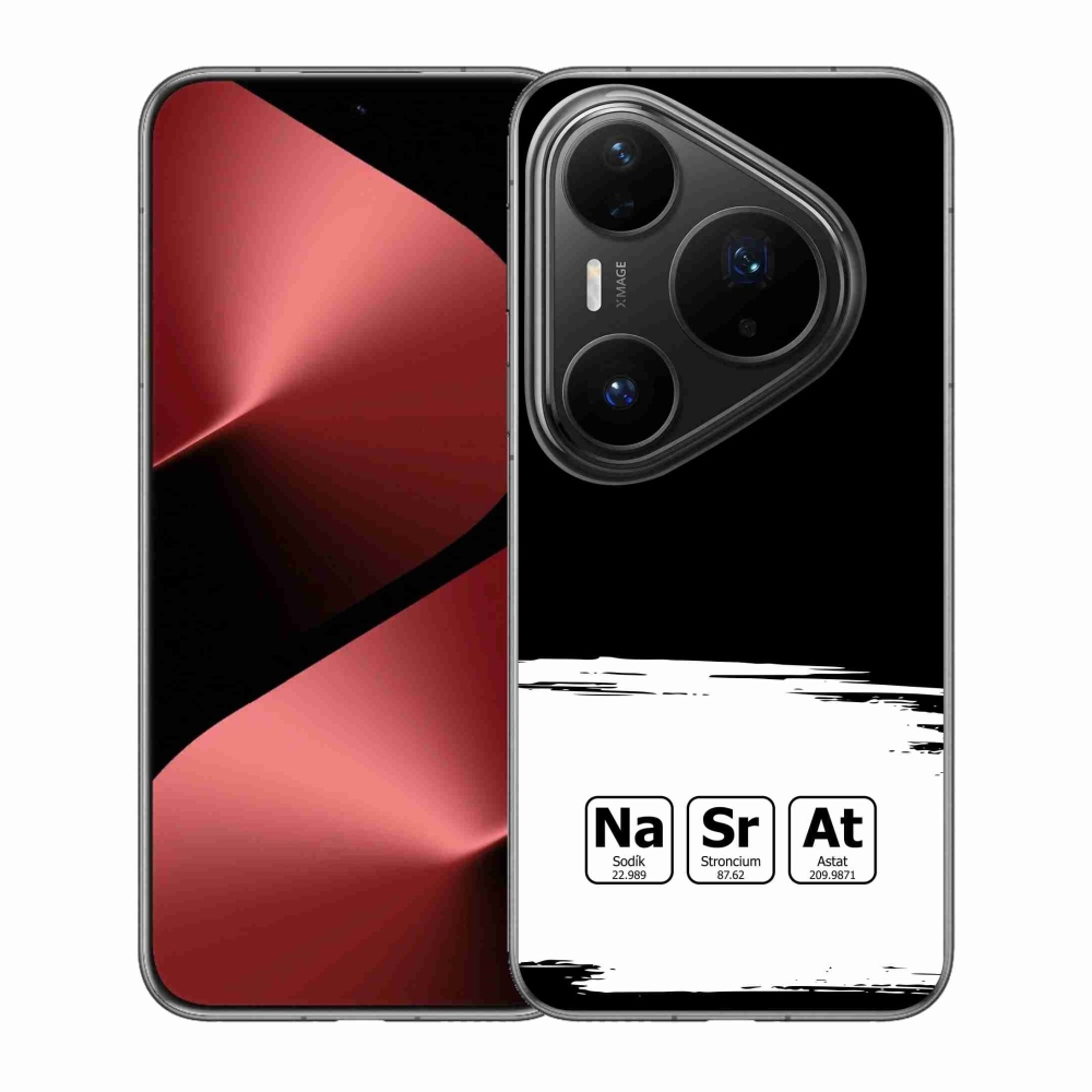 Gél borító mmCase a Huawei Pura 80 Pro - kémiai elemek fehér és fekete háttérrel