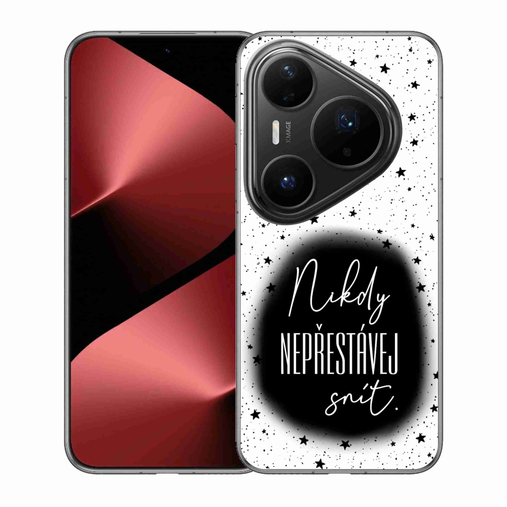 Gél borítás mmCase a Huawei Pura 80 Pro - idézet 1 fekete-fehér háttérrel