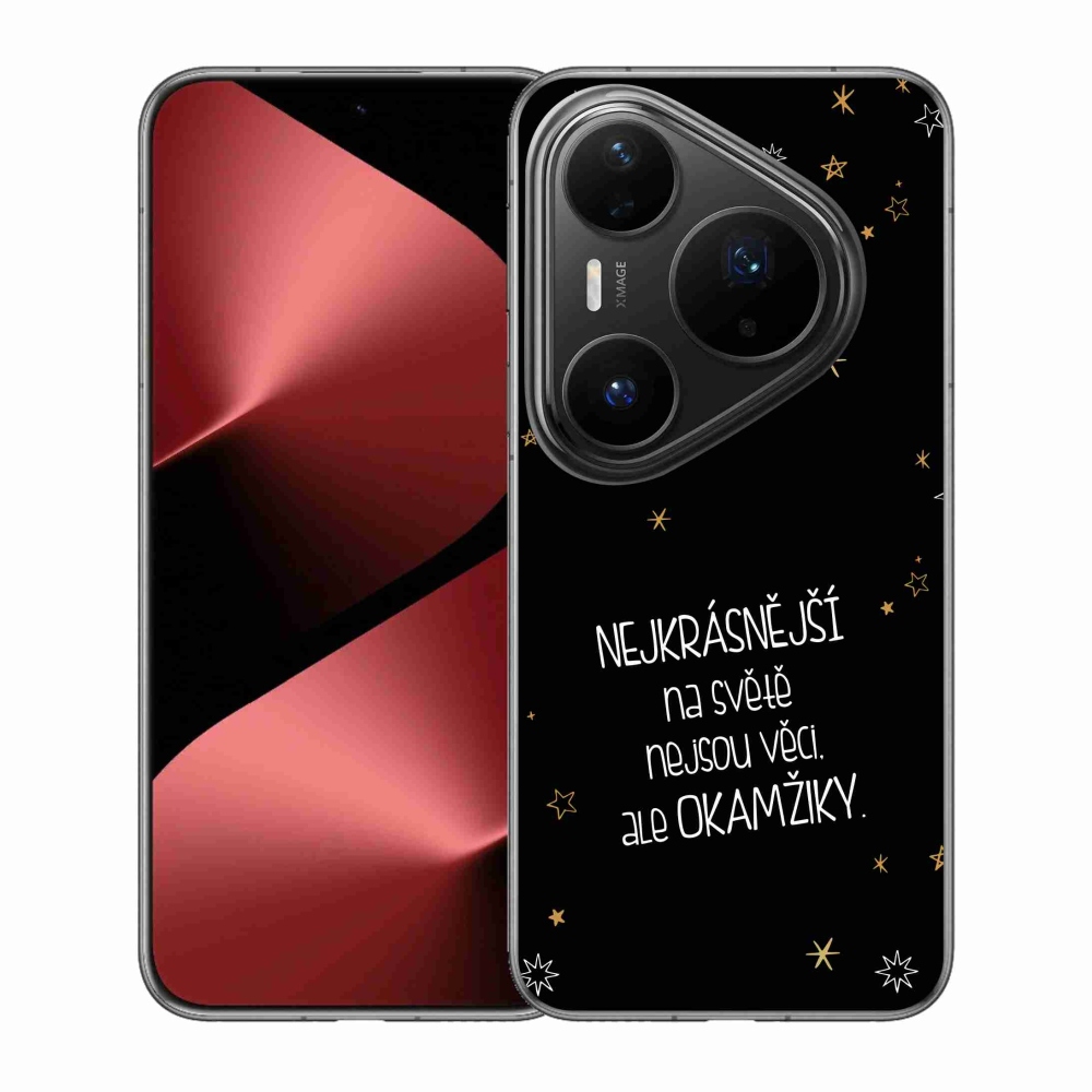 Gél borítás mmCase a Huawei Pura 80 Pro készülékhez - idézet 4 fekete háttér