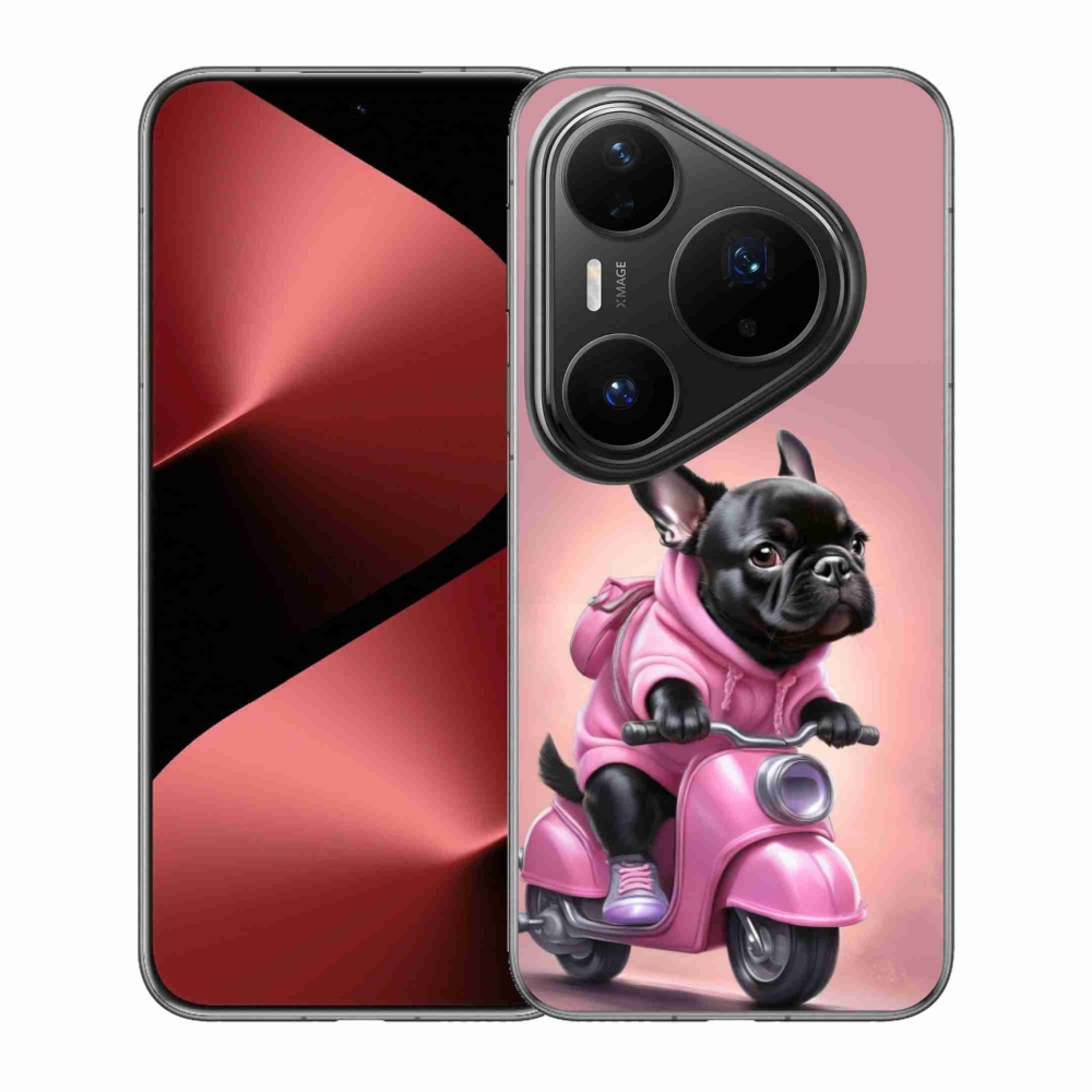 Gél borítás mmCase a Huawei Pura 80 Pro számára - francia bulldog egy robogón