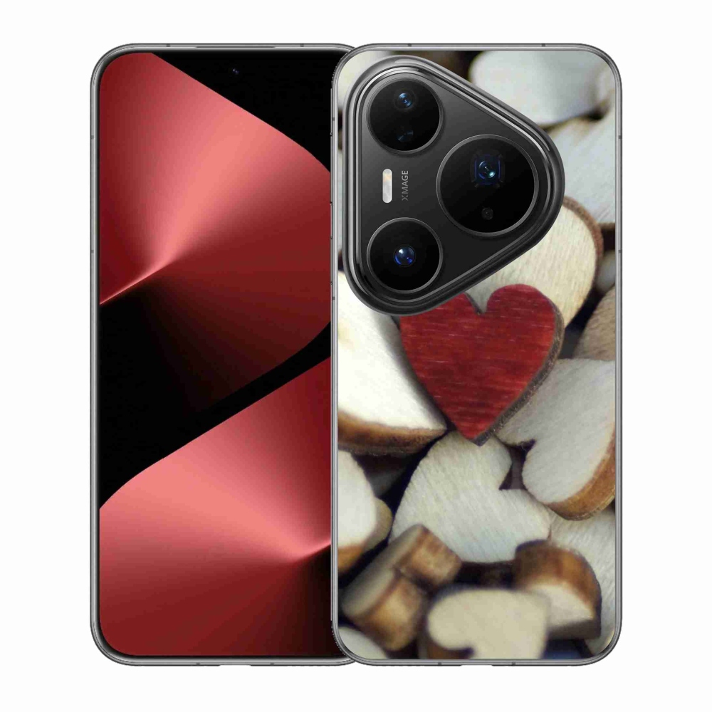Gél borítás mmCase a Huawei Pura 80 Pro készülékhez - gravírozott piros szív