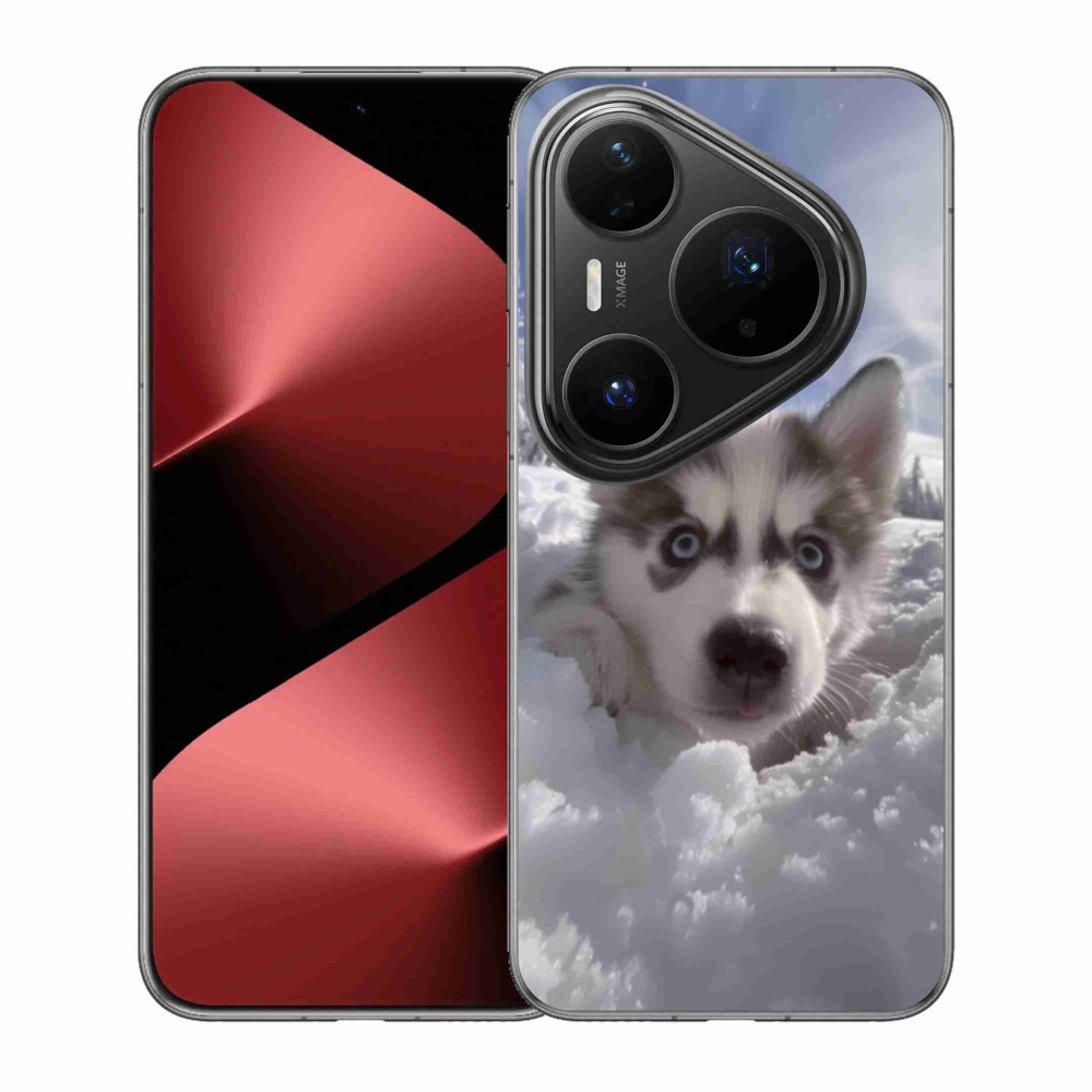 Gél borítás mmCase a Huawei Pura 80 Pro számára - husky a hóban