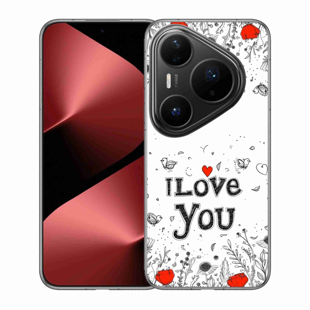 Gél borító mmCase a Huawei Pura 80 Pro készülékhez - I love you fehér háttérrel