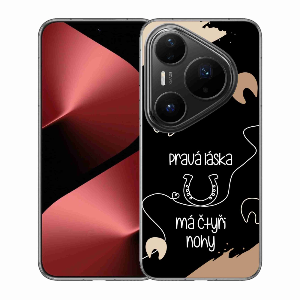 Gél borító mmCase a Huawei Pura 80 Pro készülékhez - ló motívum fekete háttérrel