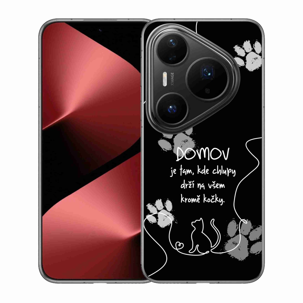 Gél borító mmCase a Huawei Pura 80 Pro készülékhez - macska motívum fekete háttérrel