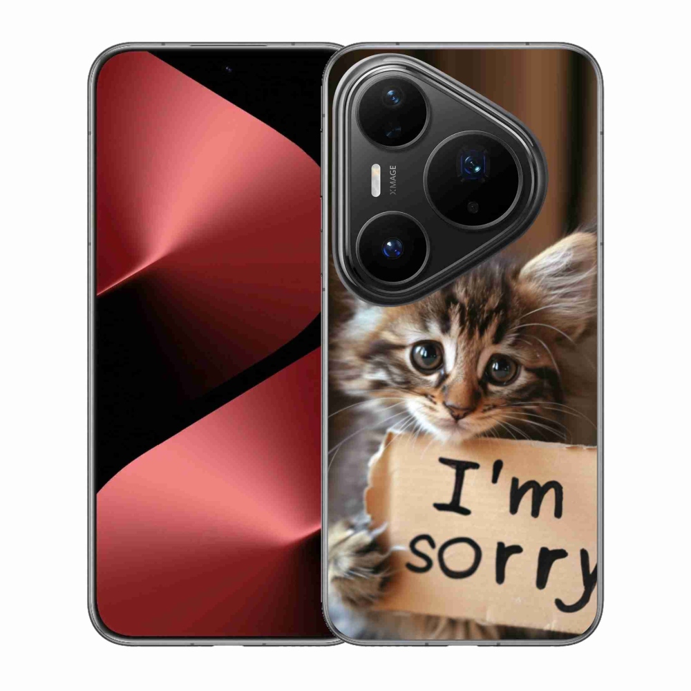 Zselés borítás mmCase a Huawei Pura 80 Pro számára - macska bocsánatkérés