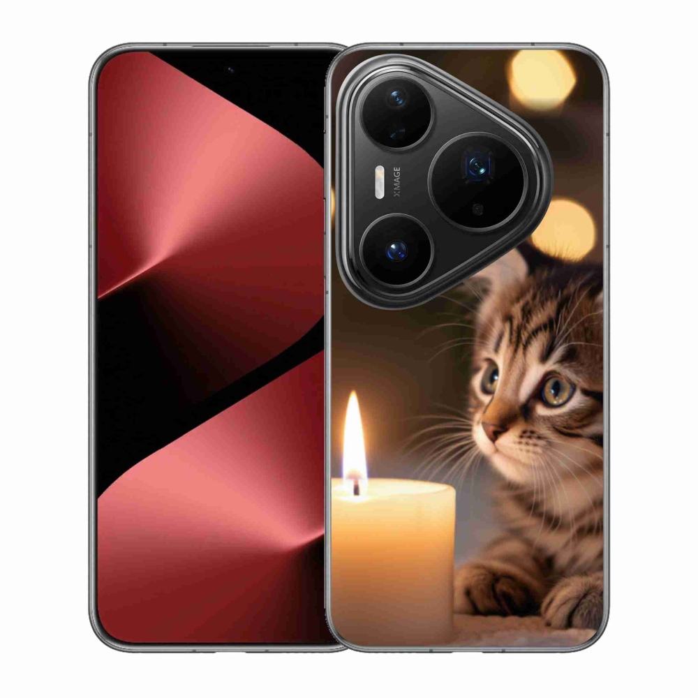 Gél borítás mmCase a Huawei Pura 80 Pro számára - cica és gyertya