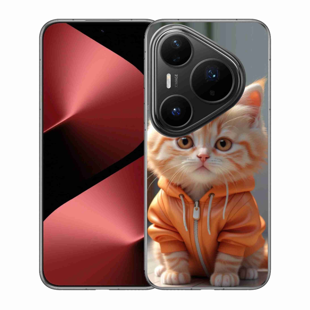 Gél borítás mmCase a Huawei Pura 80 Pro számára - cica egy melegítőben