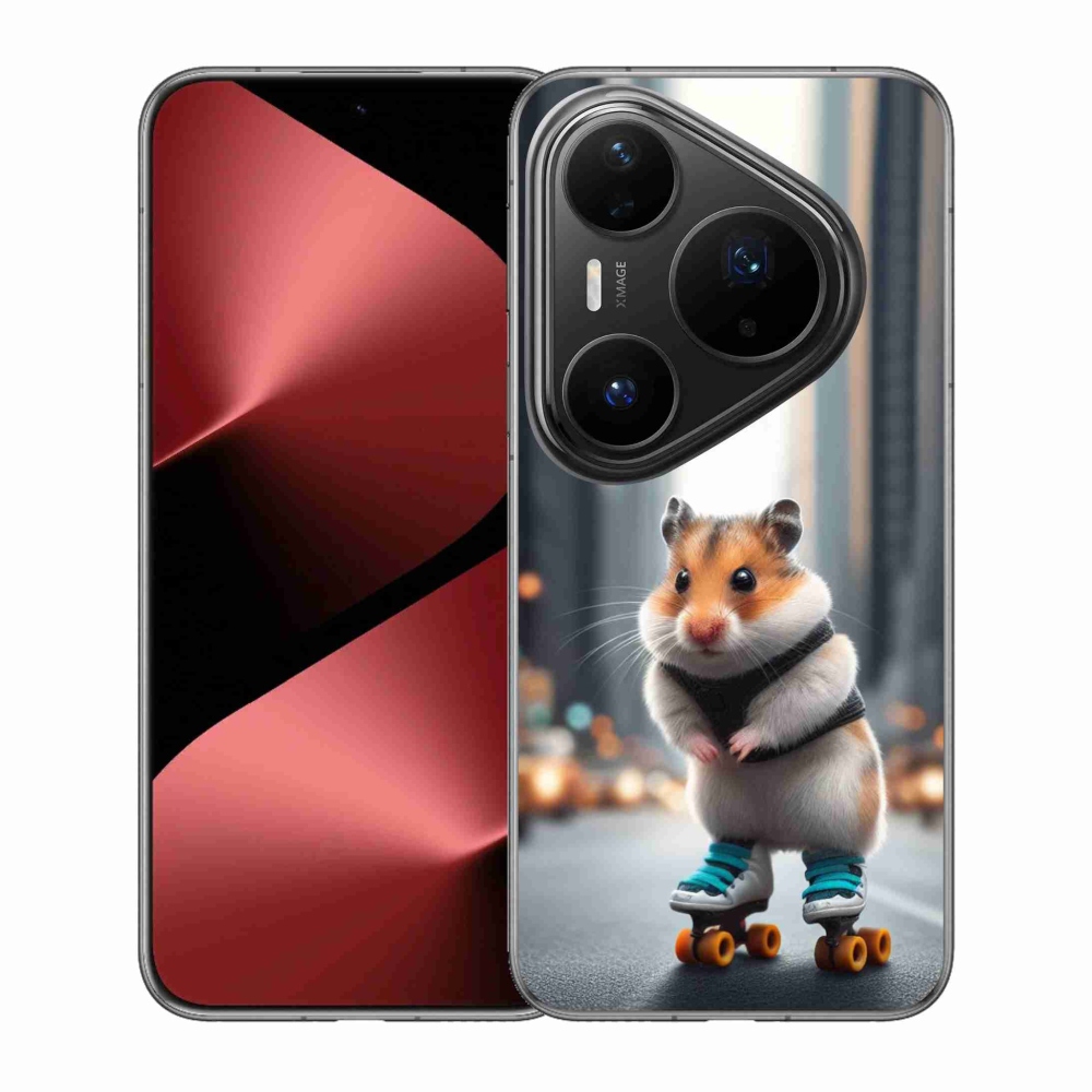 Gél borítás mmCase a Huawei Pura 80 Pro számára - hörcsög a korcsolyán