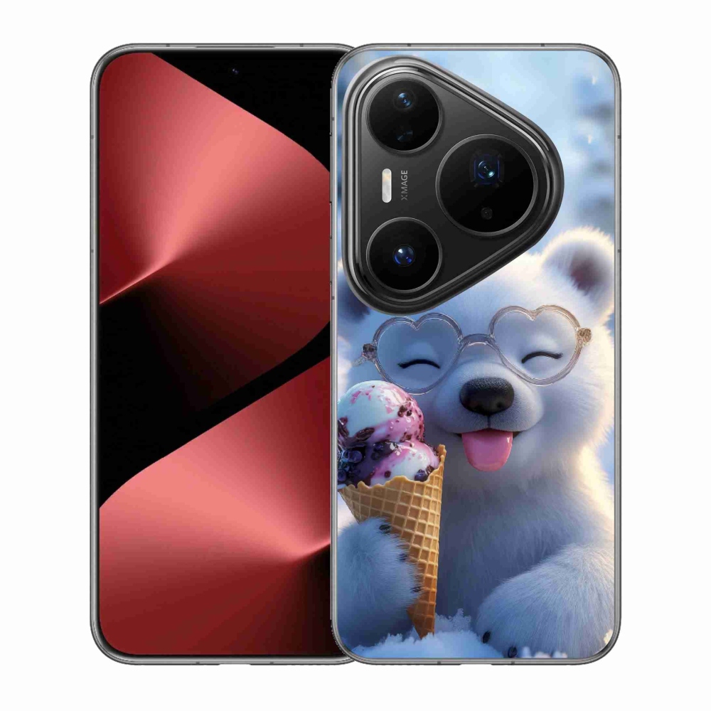 mmCase gél tok a Huawei Pura 80 Pro-hoz – mackó fagylalttal