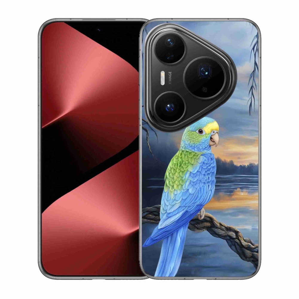 Zselés borítás mmCase a Huawei Pura 80 Pro készülékhez - kék papagáj