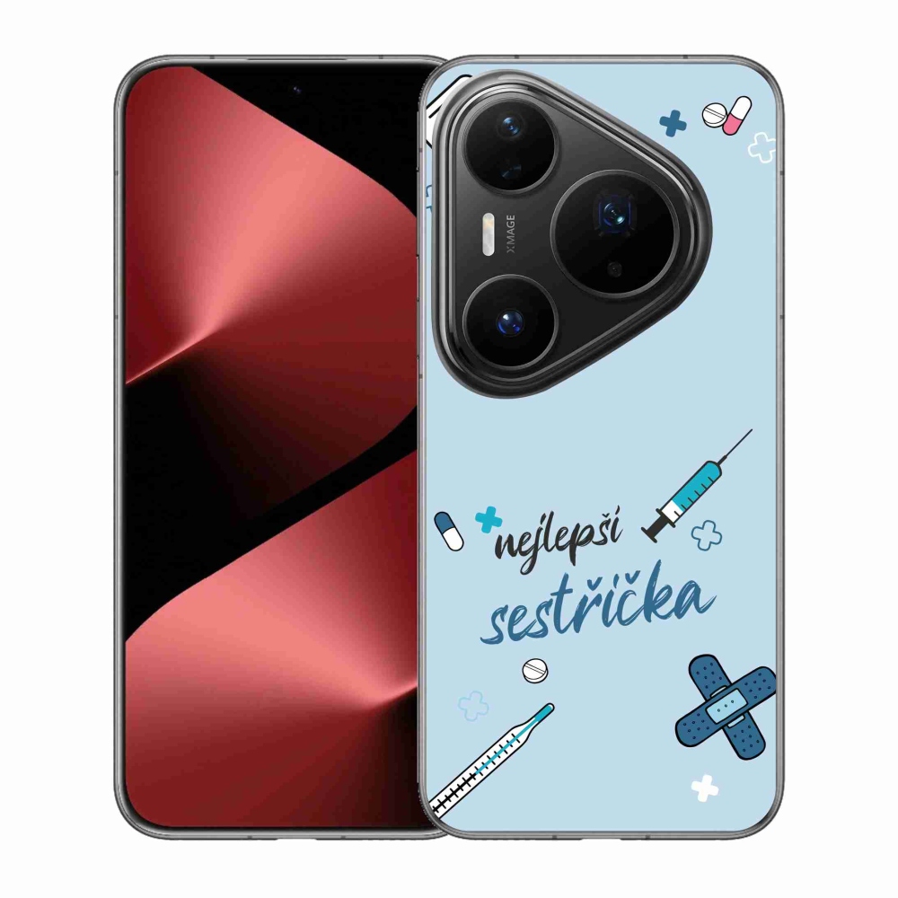 Gél borító mmCase a Huawei Pura 80 Pro - legjobb kishúg kék háttérrel