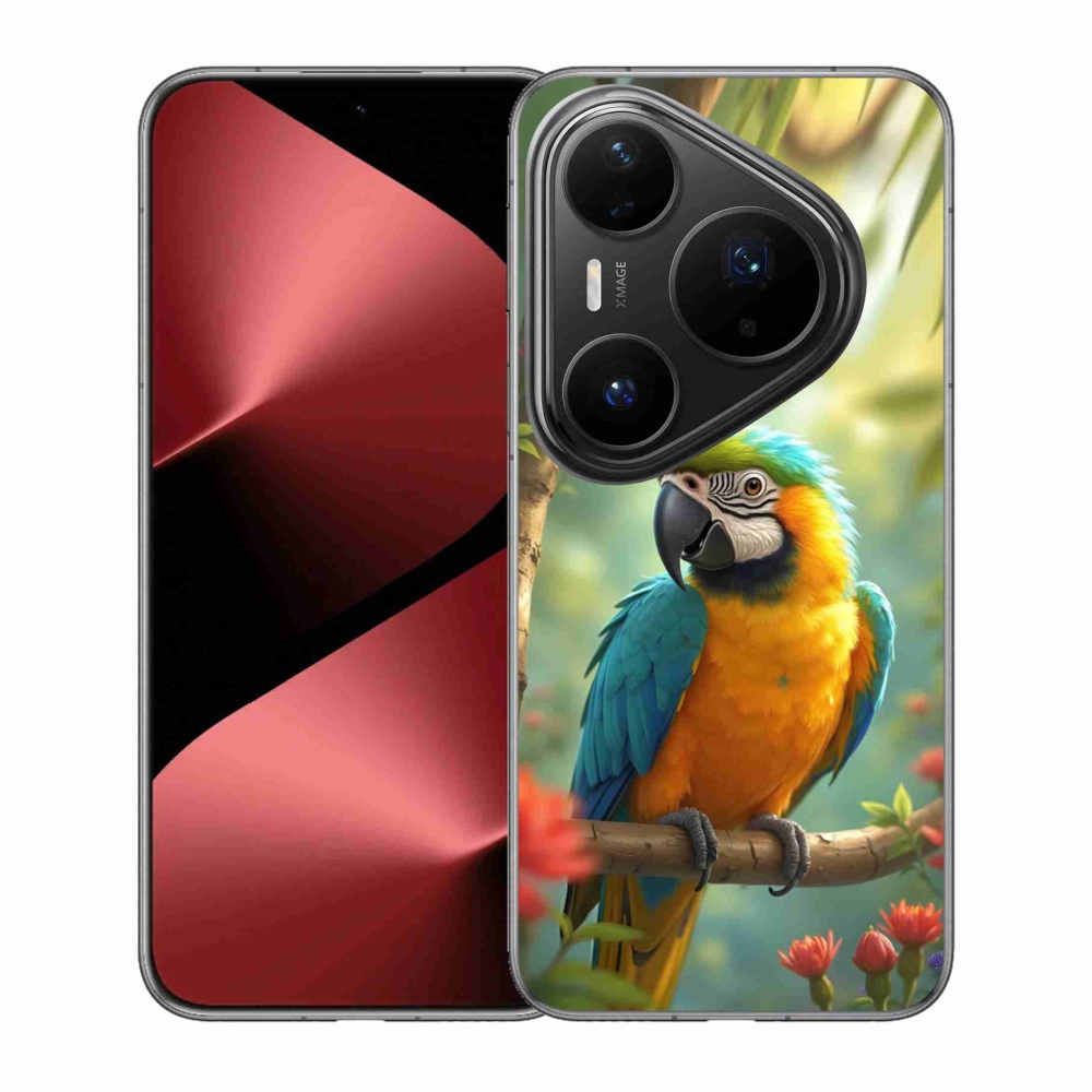 mmCase gél tok a Huawei Pura 80 Pro-hoz – kék-sárga ara papagáj