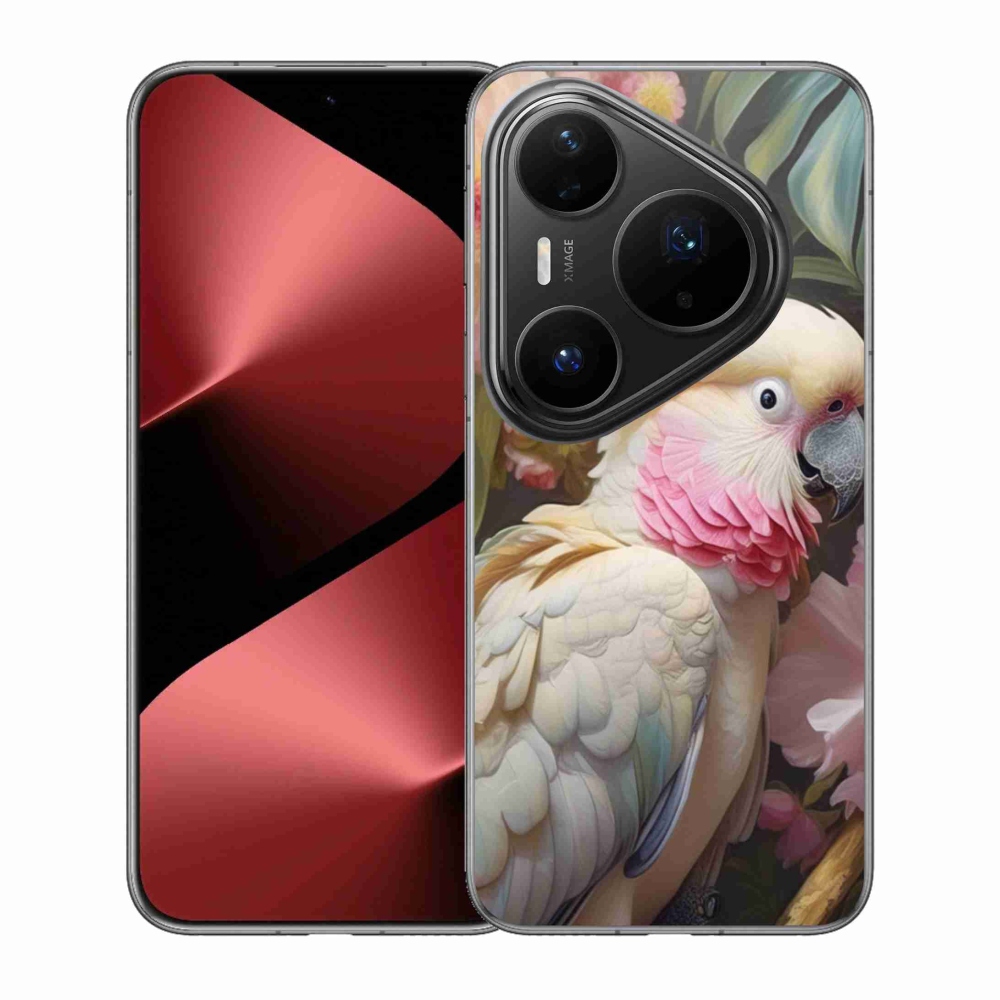 Gél borítás mmCase a Huawei Pura 80 Pro készülékhez - papagáj kakadu rózsaszín 2