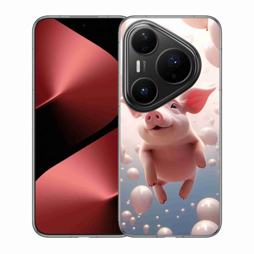 Gél borítás mmCase a Huawei Pura 80 Pro számára - malac lufikkal