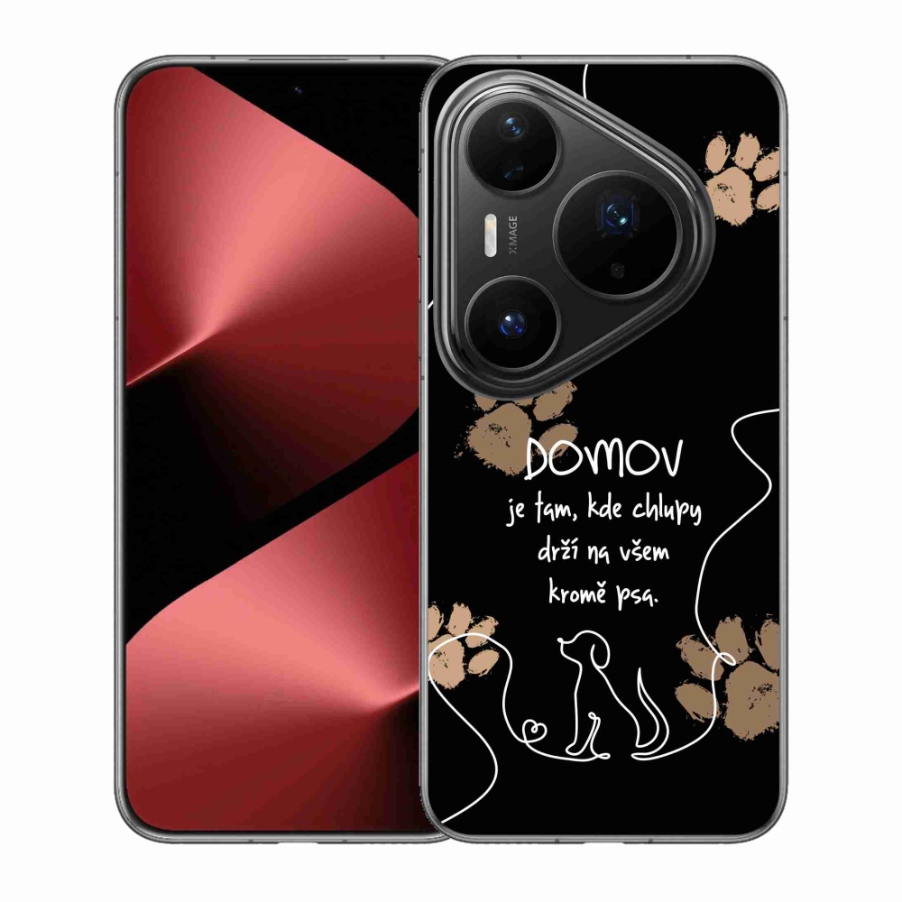 Gél borító mmCase a Huawei Pura 80 Pro készülékhez - kutya motívum fekete háttérrel