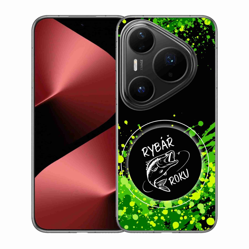 Gél borító mmCase a Huawei Pura 80 Pro - az év horgásza fekete háttérrel