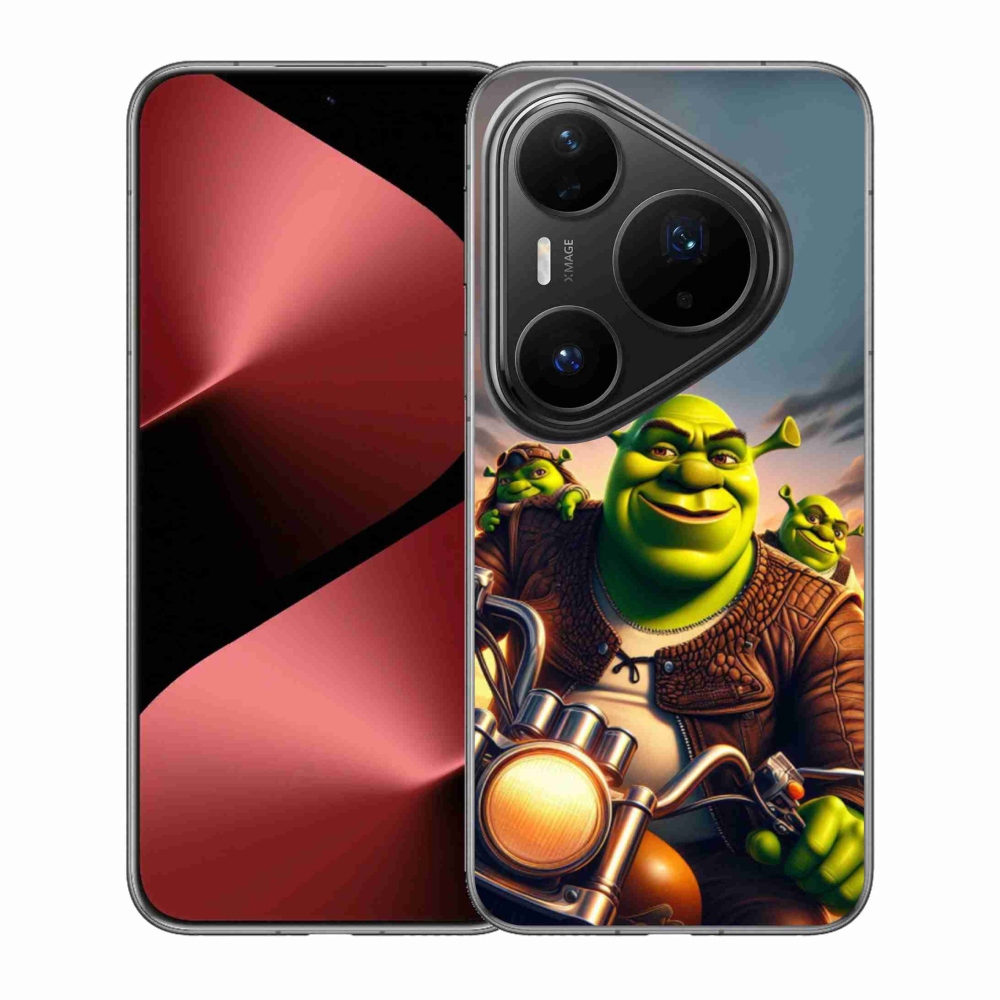 Gél borítás mmCase a Huawei Pura 80 Pro számára - Shrek egy motorkerékpáron