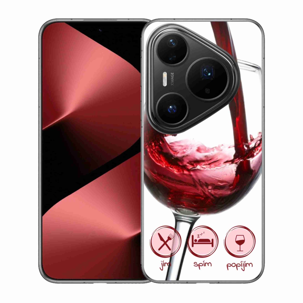 Zselés borítás mmCase a Huawei Pura 80 Pro készülékhez - borospohár piros