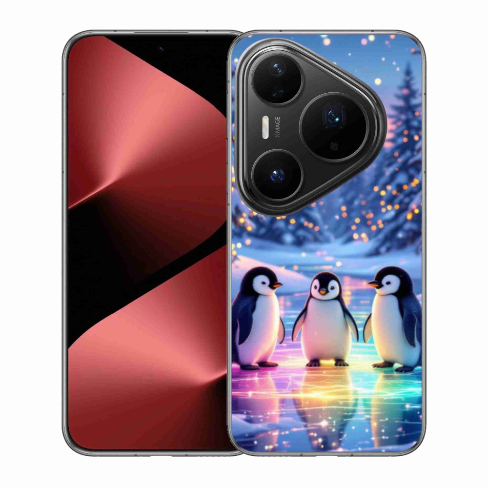 Gél borítás mmCase a Huawei Pura 80 Pro számára - pingvinek