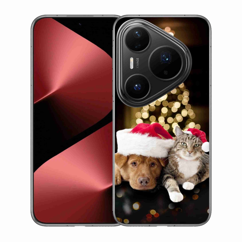 Gél borító mmCase a Huawei Pura 80 Pro számára - Karácsonyi kutya és macska