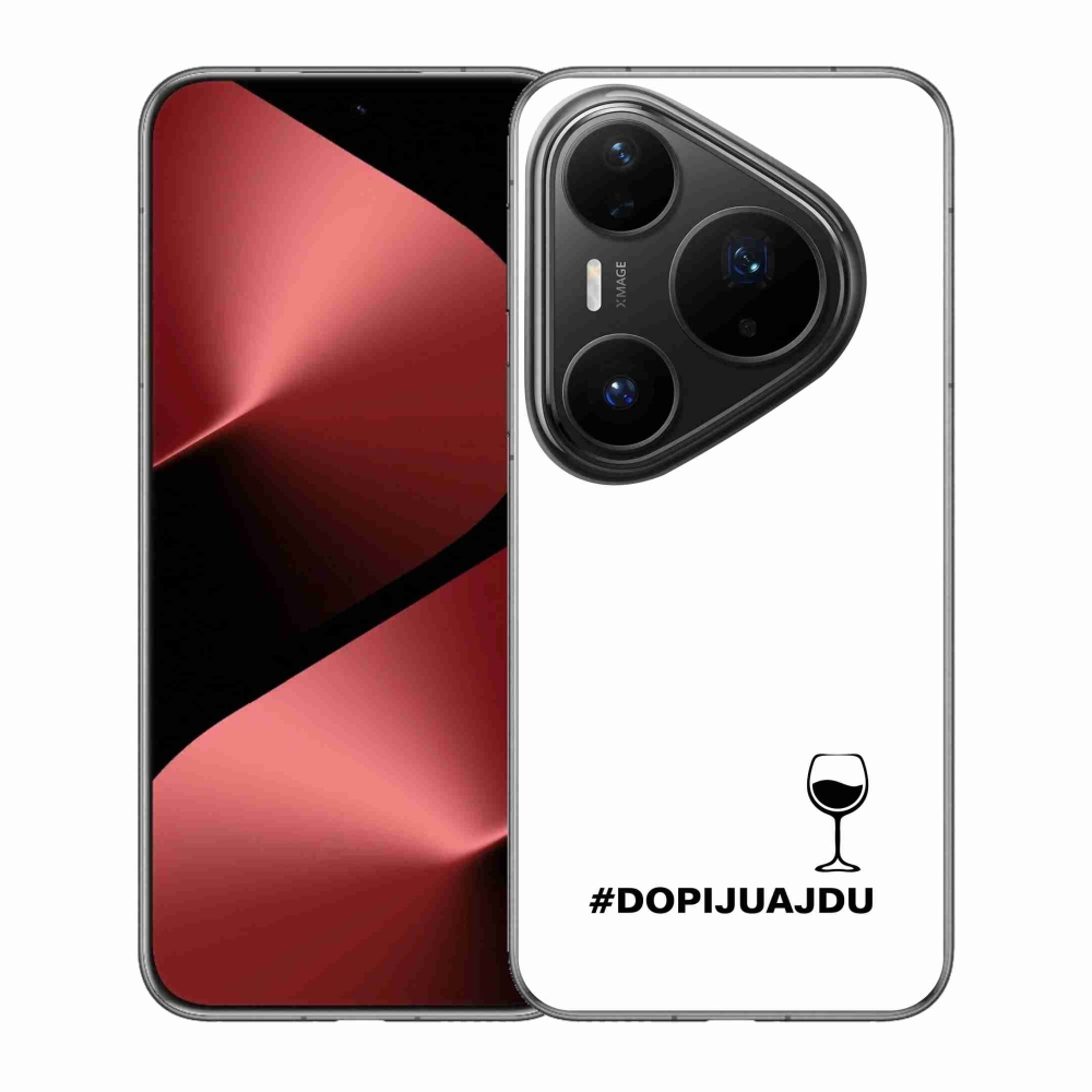 Gél borítás mmCase a Huawei Pura 80 Pro készülékhez - bor motívum fehér háttérrel
