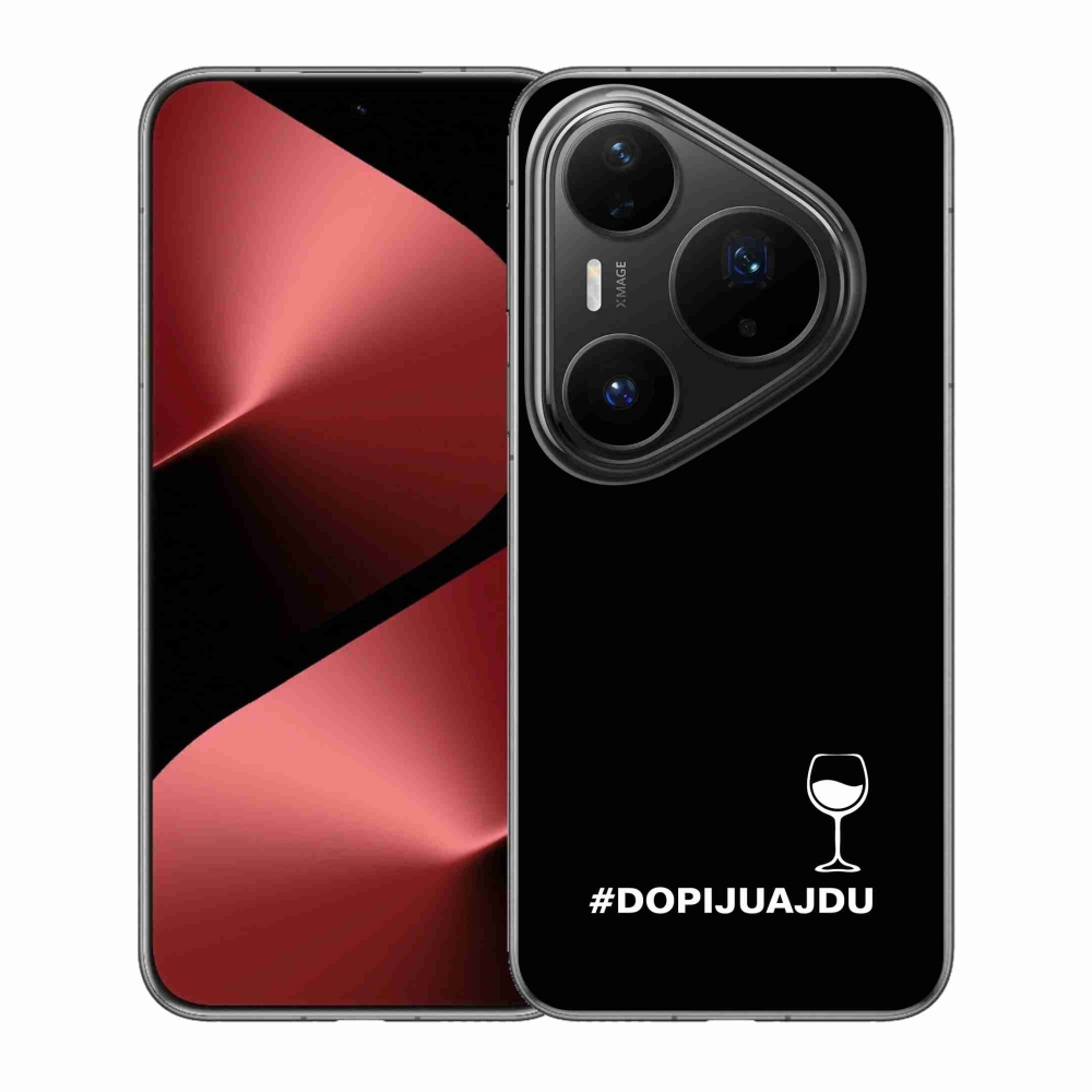 Gél borítás mmCase a Huawei Pura 80 Pro készülékhez - bor motívum fekete háttérrel