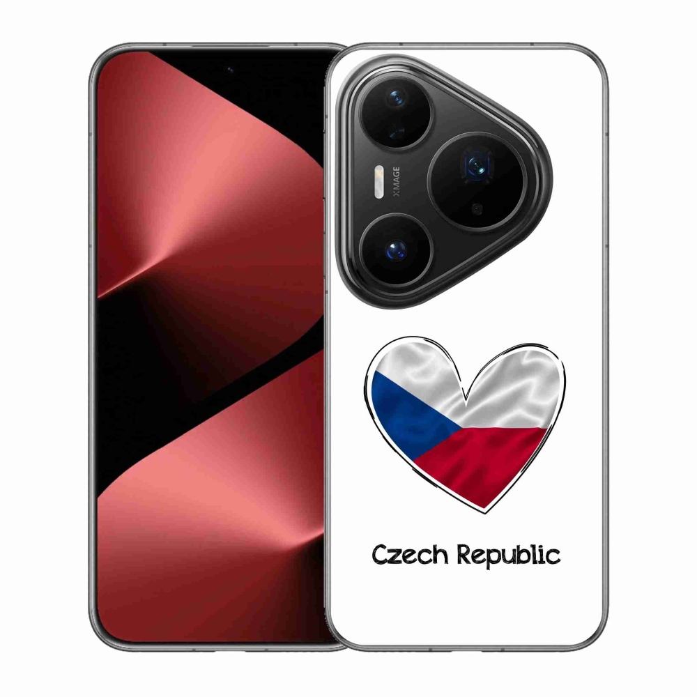 Gél borító mmCase a Huawei Pura 80 Pro - zászló szív fehér háttérrel