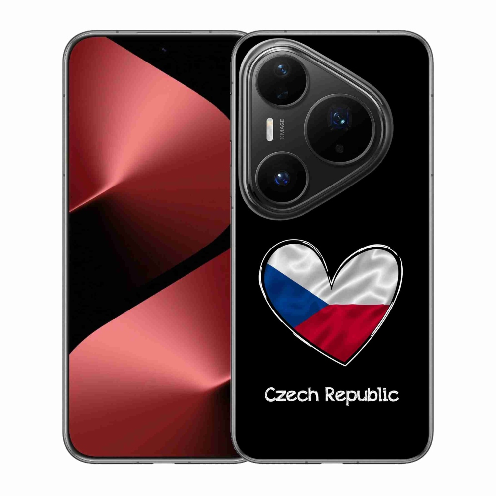 Gél borító mmCase a Huawei Pura 80 Pro készülékhez - zászló szív fekete háttérrel