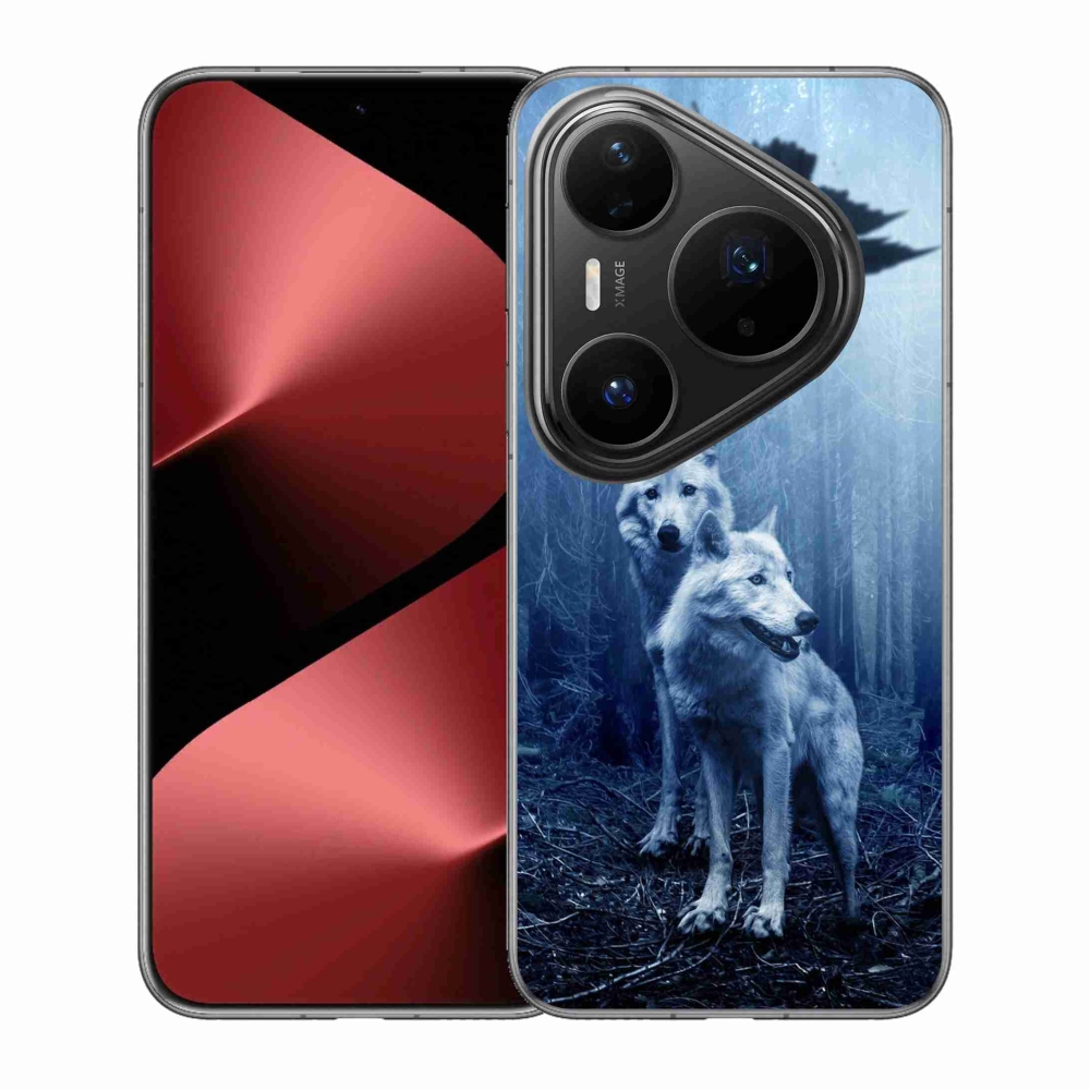 Zselés borítás mmCase a Huawei Pura 80 Pro számára - farkasok az erdőben