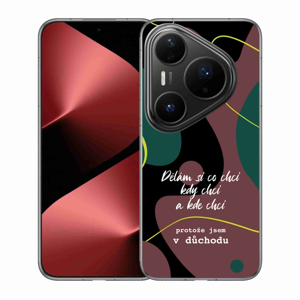 Gél borító mmCase a Huawei Pura 80 Pro készülékhez - vicces szöveg 10 fekete háttér