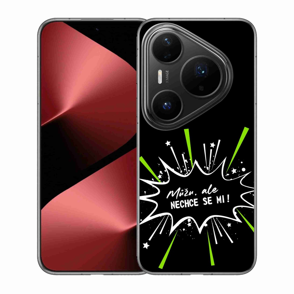 Gél borító mmCase a Huawei Pura 80 Pro készülékhez - vicces szöveg 11 fekete háttér