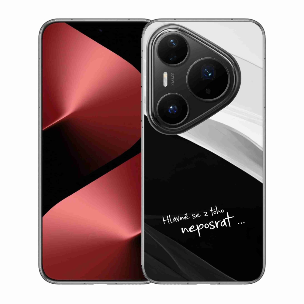 Gél borító mmCase a Huawei Pura 80 Pro készülékhez - vicces szöveg 13 fekete és fehér háttérrel