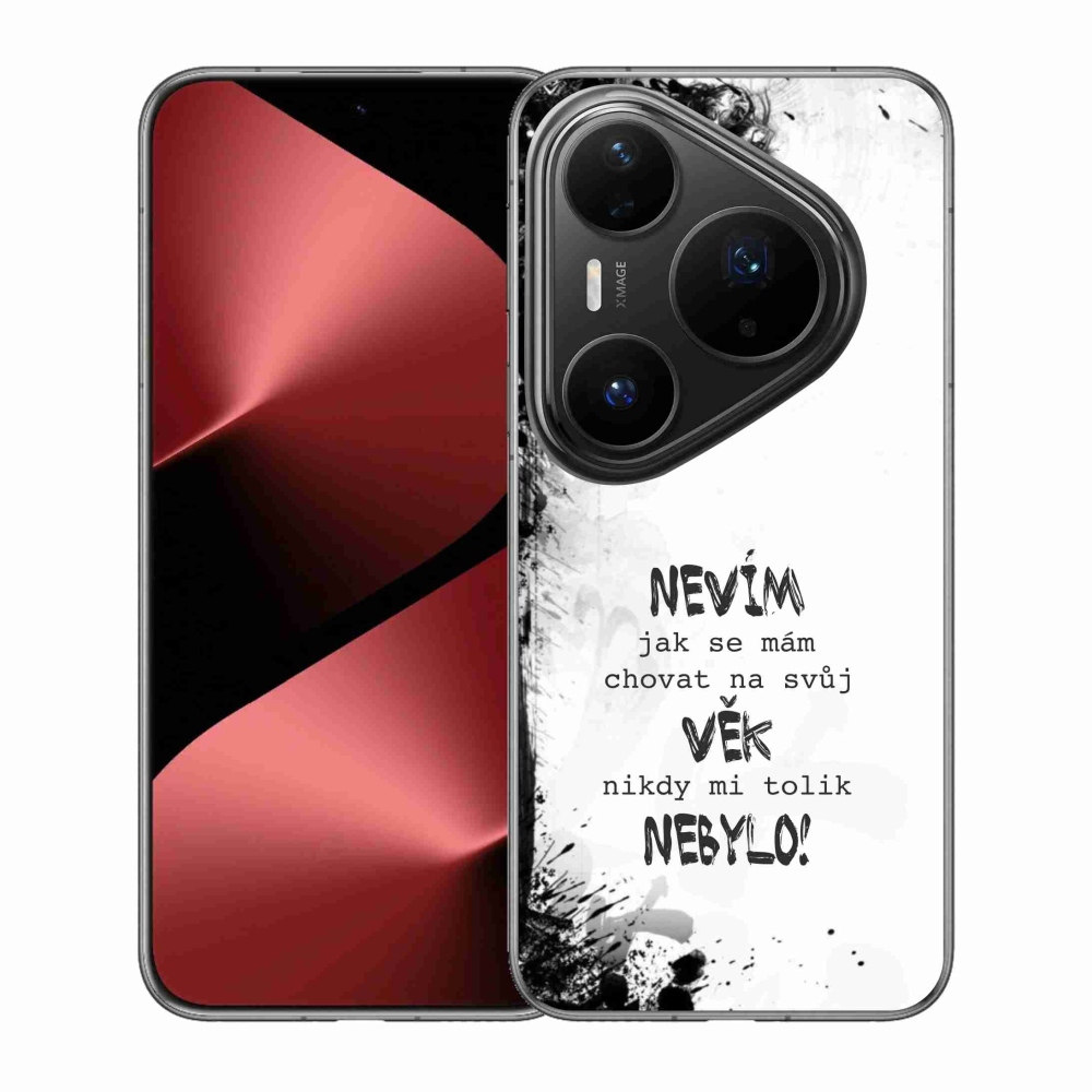 Gél borító mmCase a Huawei Pura 80 Pro készülékhez - vicces szöveg 14 fehér háttér