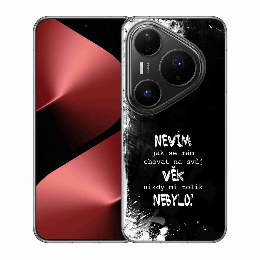 Gél borító mmCase a Huawei Pura 80 Pro készülékhez - vicces szöveg 14 fekete háttér