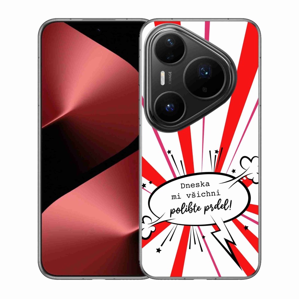 Gél borító mmCase a Huawei Pura 80 Pro készülékhez - vicces szöveg 15 fehér háttérrel