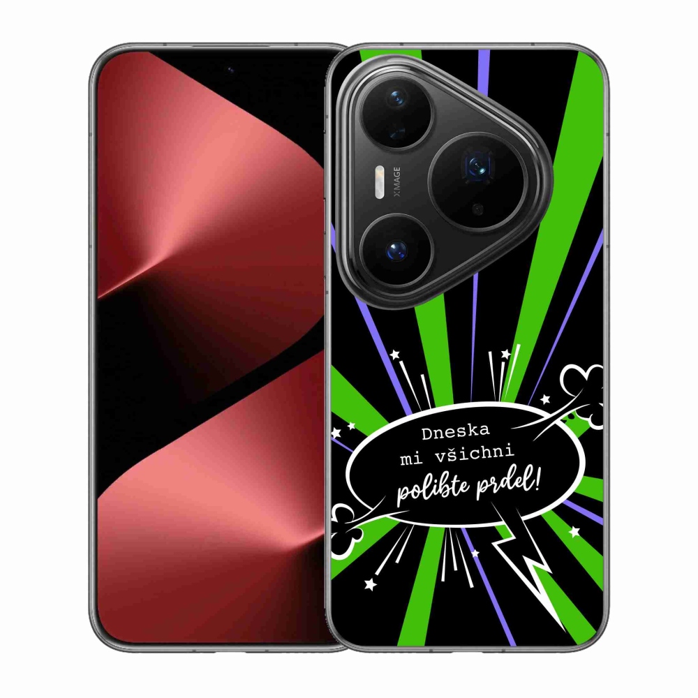 Gél borító mmCase a Huawei Pura 80 Pro készülékhez - vicces szöveg 15 fekete háttér