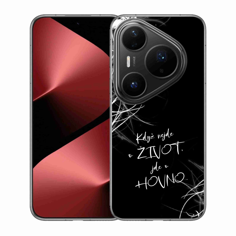 Gél borító mmCase a Huawei Pura 80 Pro készülékhez - vicces szöveg 16 fekete háttér