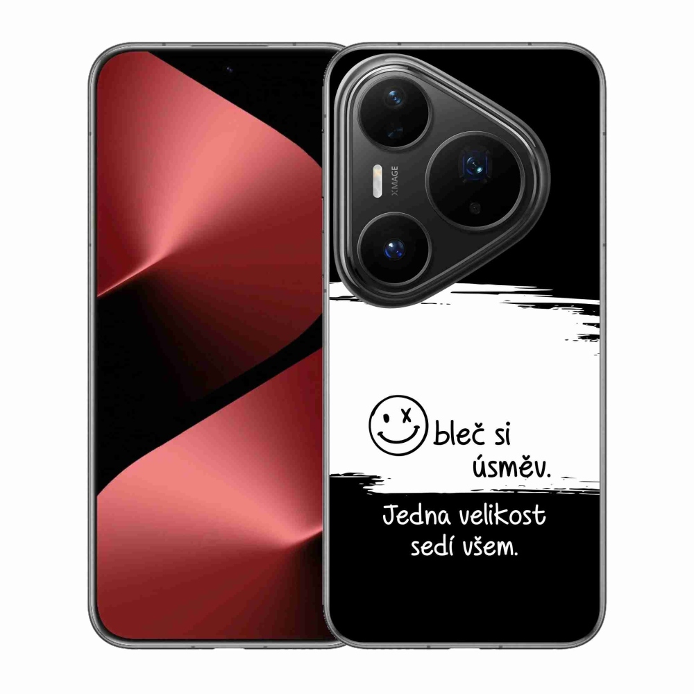 Gél borító mmCase a Huawei Pura 80 Pro készülékhez - vicces szöveg 8 fekete-fehér háttérrel