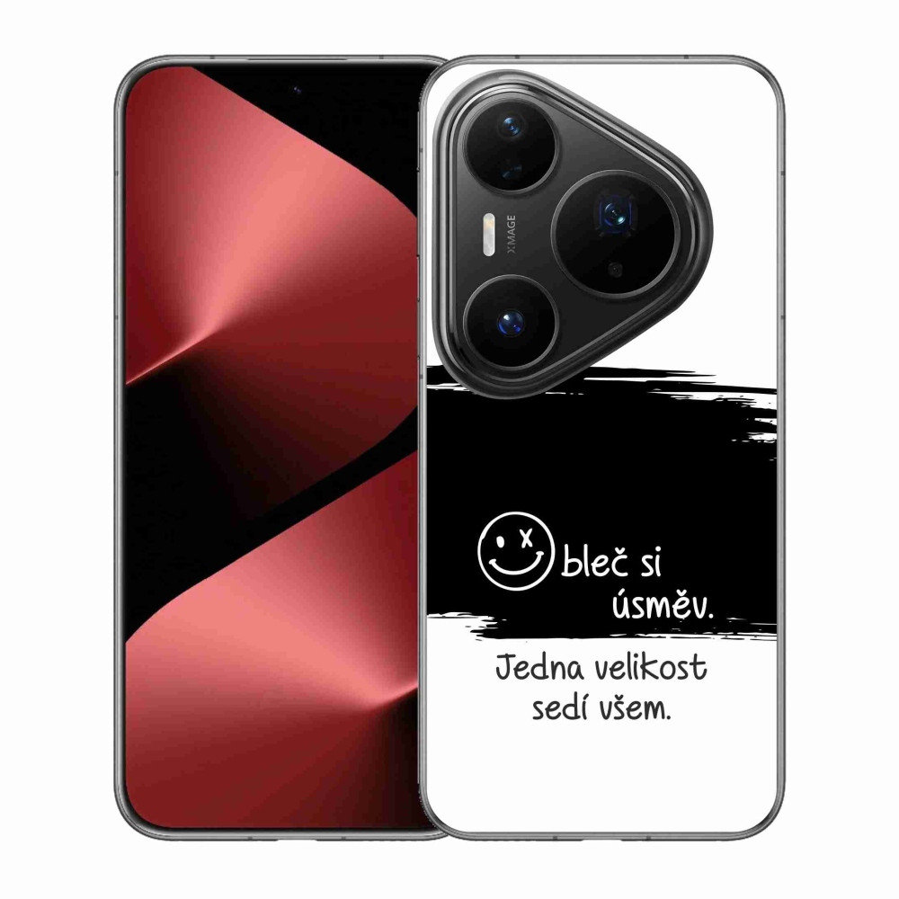 Gél borító mmCase a Huawei Pura 80 Pro készülékhez - vicces szöveg 8 fekete-fehér háttérrel